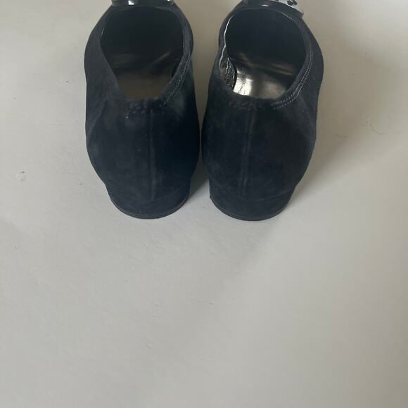 Claudia Ciuti Black Suede Emblem Flat Women's 7N Made in Italy Ballet Slip On - Picture 6 of 7